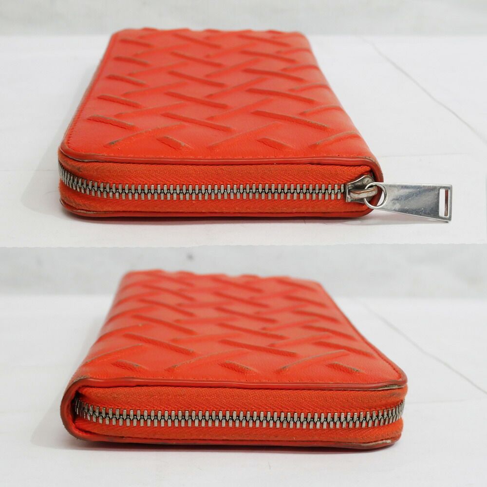 Bottega Veneta Zip Around Wallet Zipper Orange Silver — view 3