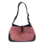 Gucci Jackie Pink Black Silver Velour Leather 001 Shoulder Bag — view 2