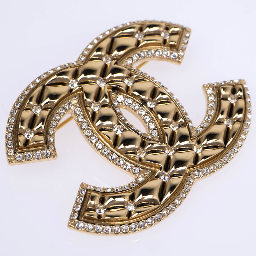 Chanel Cocomotiv Brooch C Cruises Collection Gold Rhinestone Coco Quilted — view 2