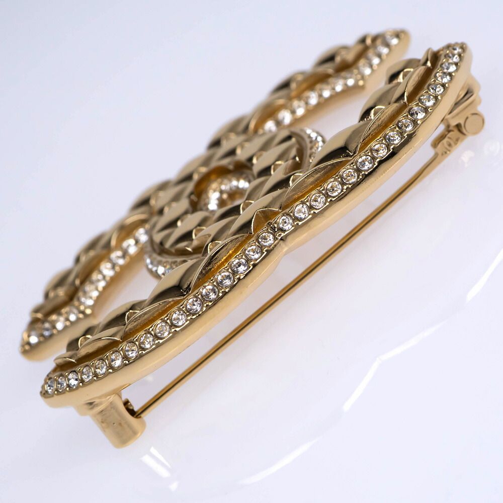 Chanel Cocomotiv Brooch C Cruises Collection Gold Rhinestone Coco Quilted — view 5
