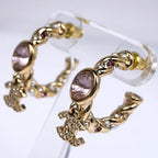 Chanel Earrings B Collection Gold Rhinestone Pearl Style Coco — view 4