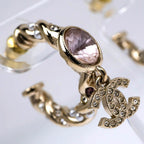 Chanel Earrings B Collection Gold Rhinestone Pearl Style Coco — view 5