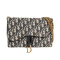 Dior Chain Wallet Saddle