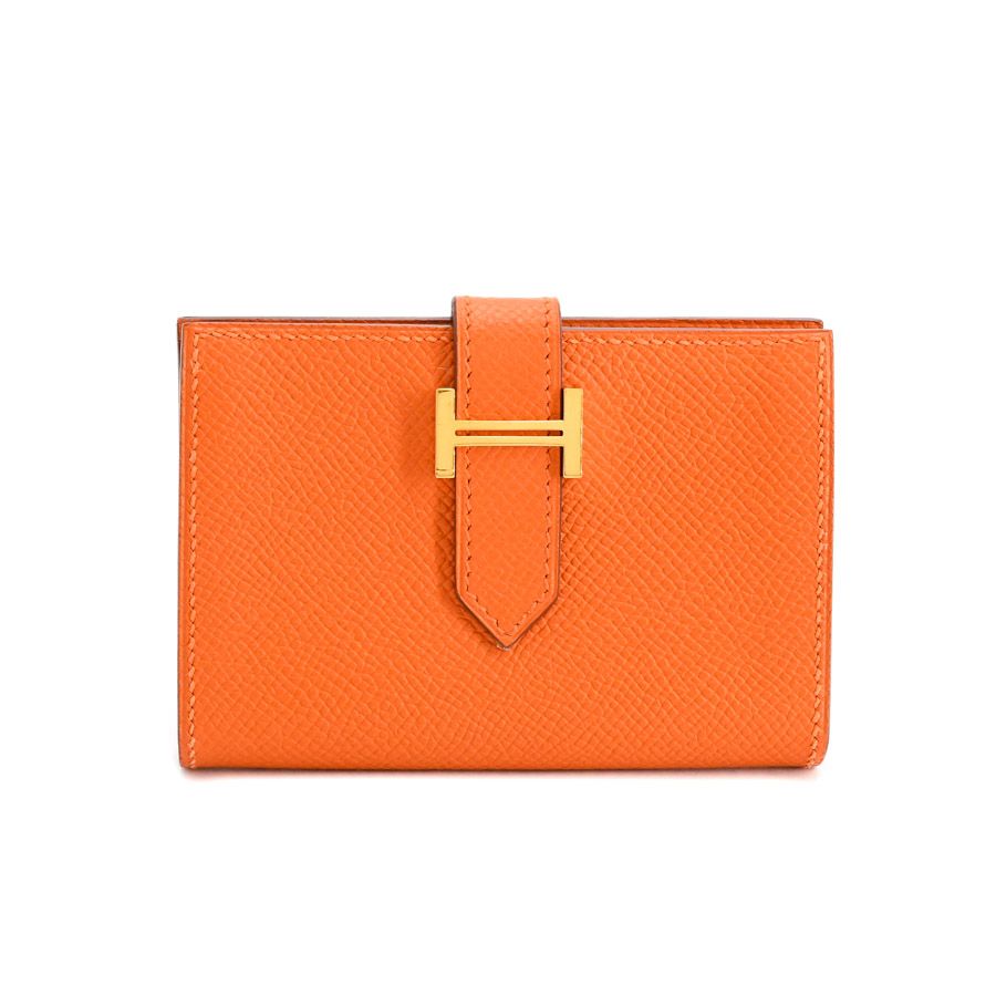 Hermes Card Case Card Holders Orange