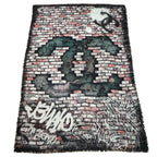 Chanel Logo Shawl Brick Pattern Cashmere Scarf — view 2