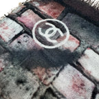 Chanel Logo Shawl Brick Pattern Cashmere Scarf — view 6