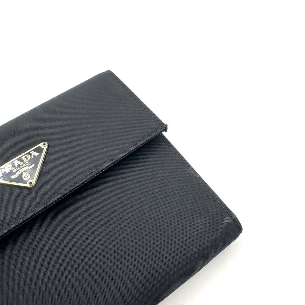 Prada Nylon Black Bifold Wallet Silver — view 6