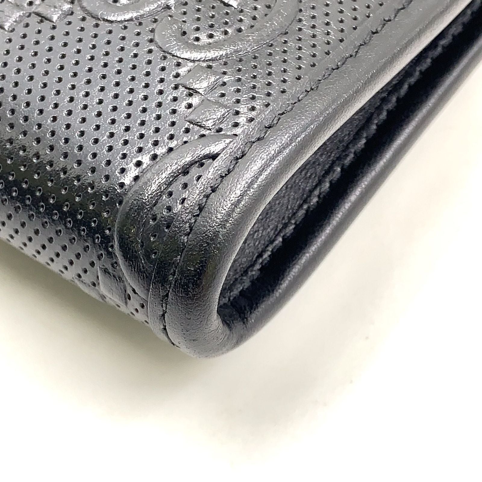 Gucci GG Embossed Mini Bag Leather Black Silver — view 7