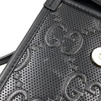 Gucci GG Embossed Mini Bag Leather Black Silver — view 6