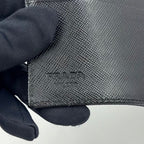 Prada Nylon Black Bifold Wallet Silver — view 4