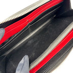 Prada Zip Around Leather Black Wallet Silver — view 8