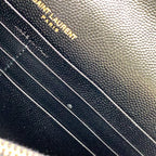 Saint Laurent Paris Cassandra Envelope Chain Wallet Leather Black Shoulder Bag — view 6