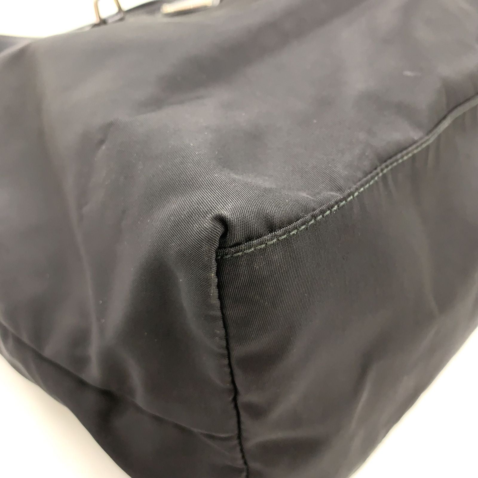 Prada Leather Nylon Black Tote Silver — view 9
