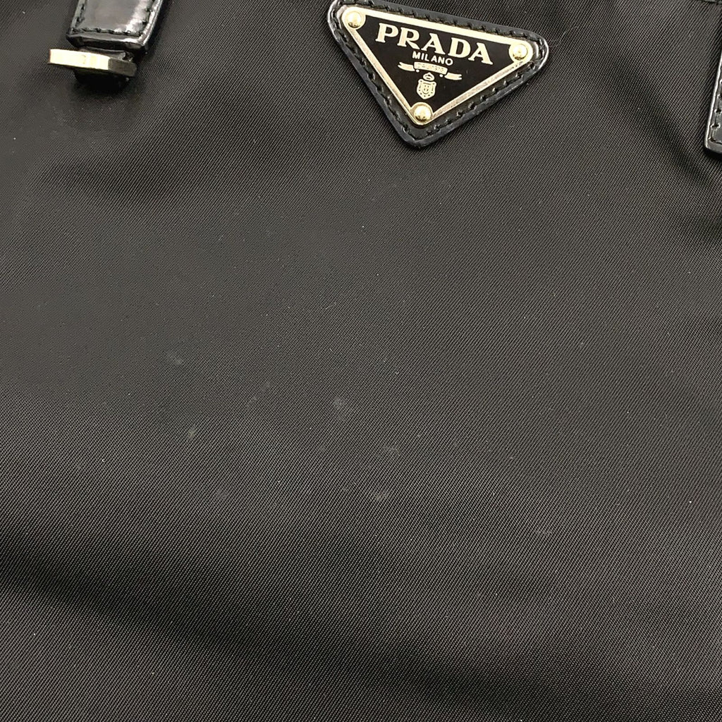 Prada Leather Nylon Black Tote Silver — view 7