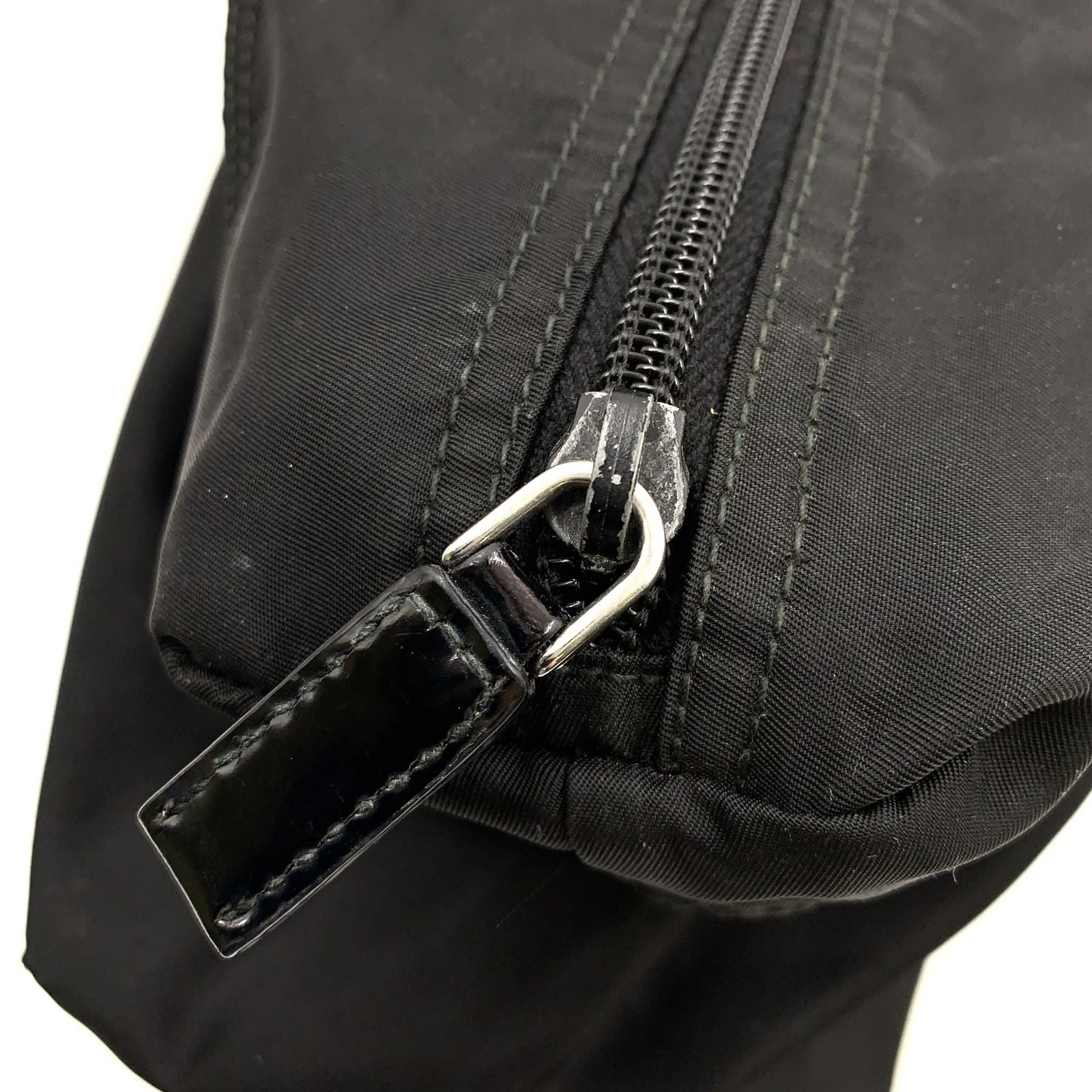Prada Leather Nylon Black Tote Silver — view 6
