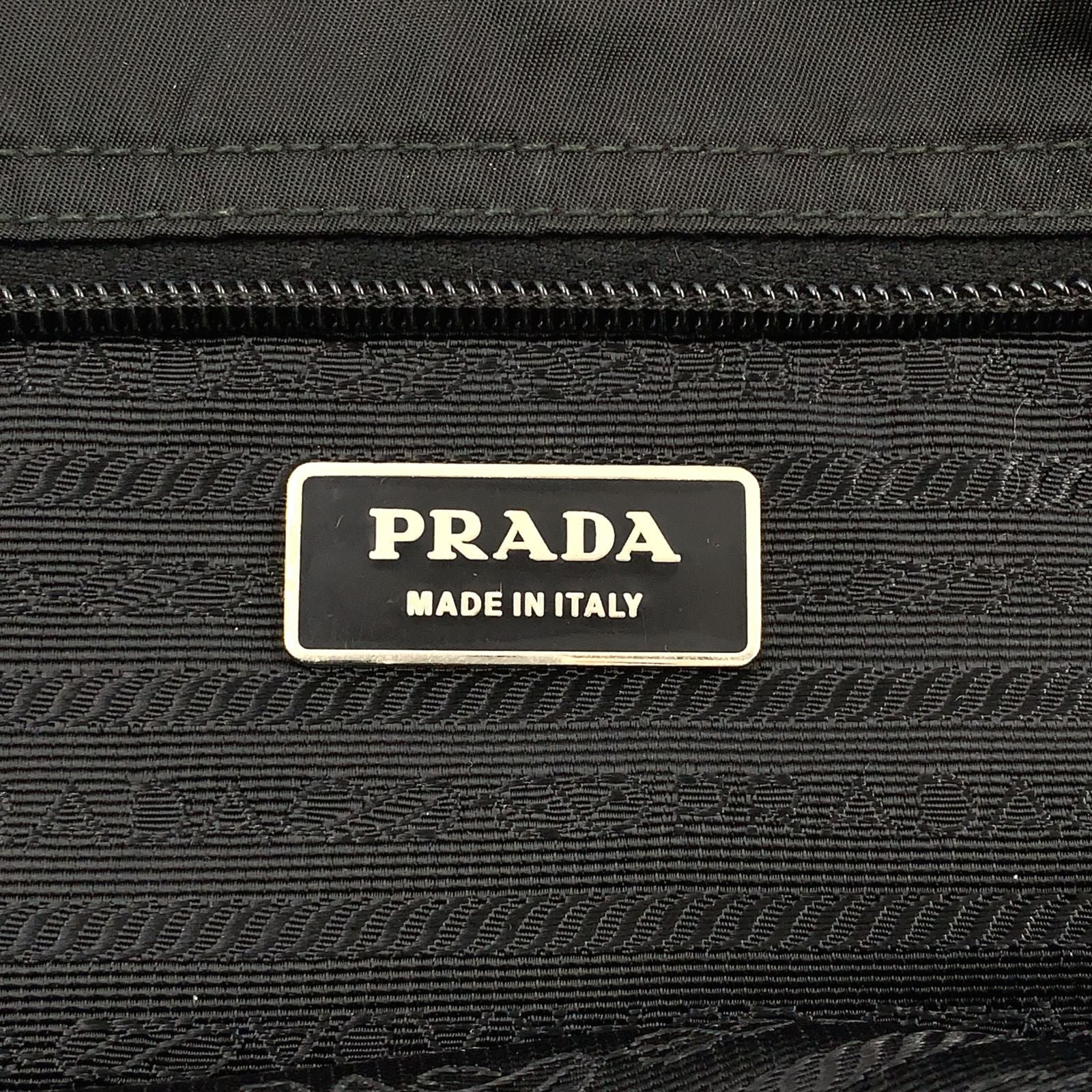 Prada Leather Nylon Black Tote Silver — view 4