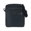 Gucci Black Silver GG Canvas Leather Shoulder Bag