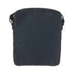Gucci Black Silver GG Canvas Leather Shoulder Bag — view 2