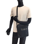 Gucci Black Silver GG Canvas Leather Shoulder Bag — view 6