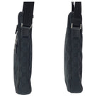 Gucci Black Silver GG Canvas Leather Shoulder Bag — view 7