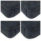 Gucci Black Silver GG Canvas Leather Shoulder Bag — view 3