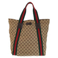 Gucci Sherry Line Beige Brown GG Canvas Tote Shoulder Bag