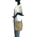 Gucci Beige Brown GG Canvas Leather Shoulder Bag — view 7