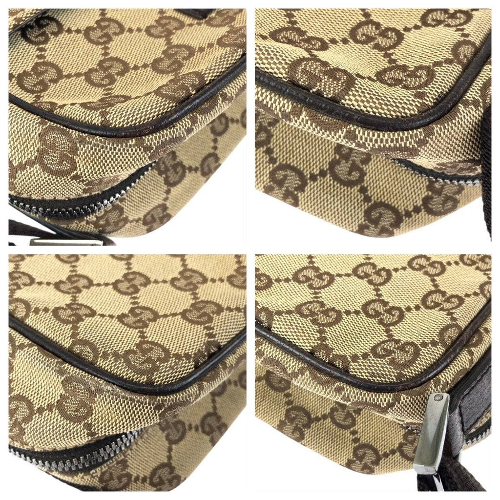 Gucci Beige Brown GG Canvas Leather Shoulder Bag — view 4