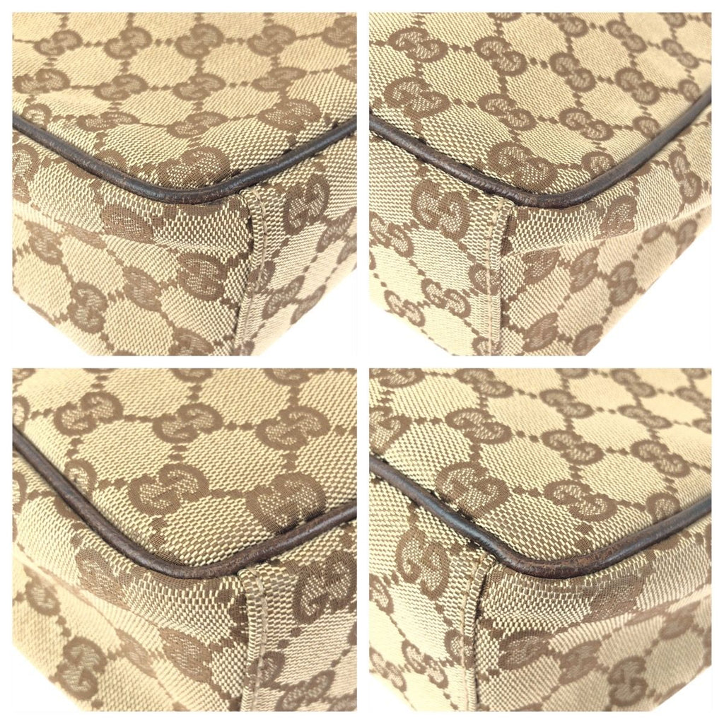 Gucci Beige Brown GG Canvas Leather Shoulder Bag — view 3