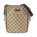 Gucci Beige Brown GG Canvas Leather Shoulder Bag