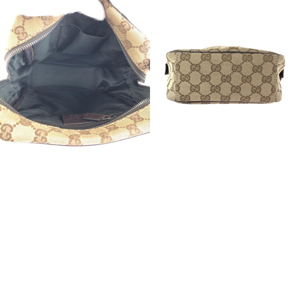 Gucci Beige Brown GG Canvas Leather Shoulder Bag — view 9