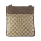 Gucci Beige Brown Silver GG Canvas Leather Shoulder Bag Pochette — view 2