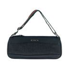 Gucci Sherry Line Black Silver Leather Handbag Pouch