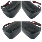 Gucci Sherry Line Black Silver Leather Handbag Pouch — view 3