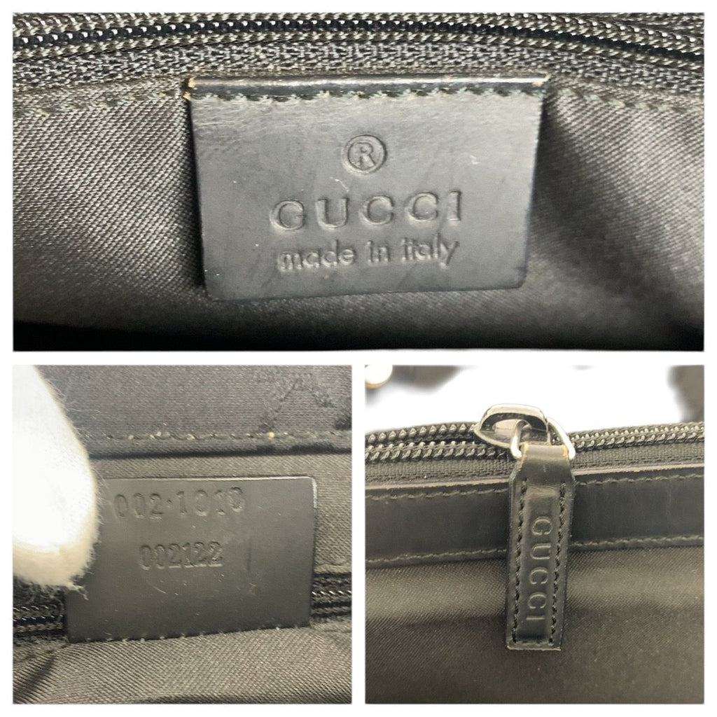 Gucci Bamboo Black Silver Nylon 002 Tote — view 4