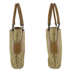 Gucci Beige Light Brown Silver GG Canvas Leather Tote Shoulder Bag — view 7