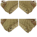 Gucci Beige Light Brown Silver GG Canvas Leather Tote Shoulder Bag — view 3