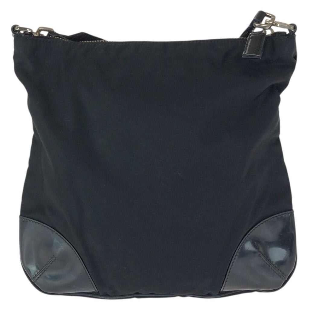 Prada Tessuto Black Silver Nylon Shoulder Bag — view 2