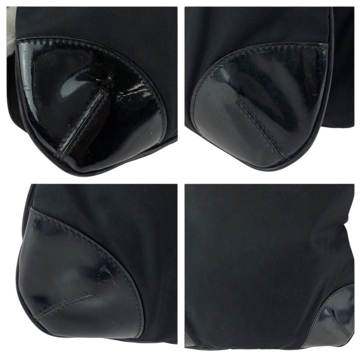 Prada Tessuto Black Silver Nylon Shoulder Bag — view 5