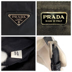 Prada Tessuto Black Silver Nylon Shoulder Bag Pochette — view 6