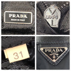 Prada Tessuto Saffiano 2-Way Black Silver Nylon Leather Business Bag — view 4
