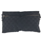 Gucci Black Silver GG Canvas Leather Belt Bag — view 2