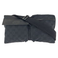 Gucci Black Silver GG Canvas Leather Belt Bag