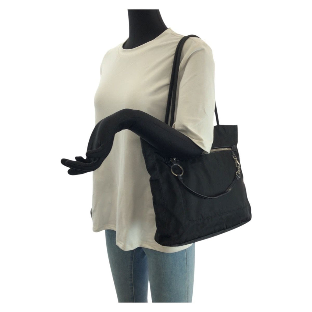 Prada Tessuto Black Silver Nylon Shoulder Bag — view 7