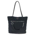 Prada Tessuto Black Silver Nylon Shoulder Bag