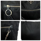 Prada Tessuto Black Silver Nylon Shoulder Bag — view 5