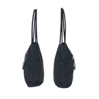 Prada Tessuto Black Silver Nylon Shoulder Bag — view 8