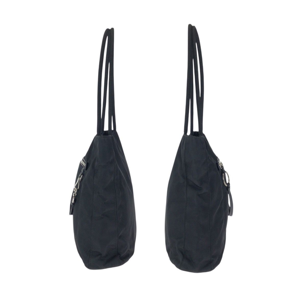 Prada Tessuto Black Silver Nylon Shoulder Bag — view 8