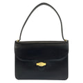 Dior Vintage Black Gold Leather Shoulder Bag