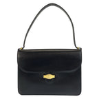 Dior Vintage Black Gold Leather Shoulder Bag